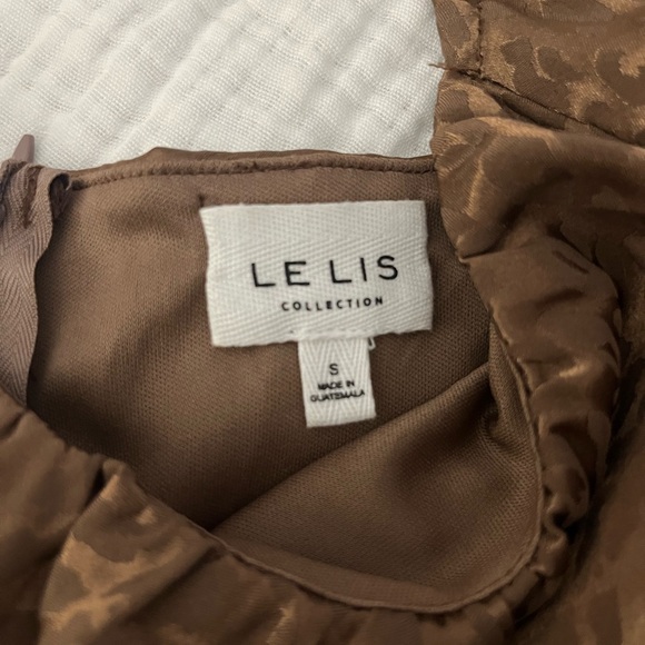 Le Lis Leopard Satin Bronze Romper - Picture 5 of 6